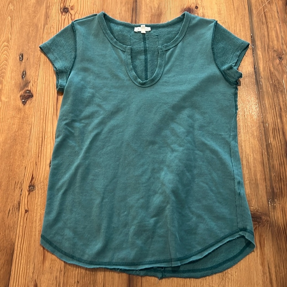 Turquoise blue short sleeve boutique shirt